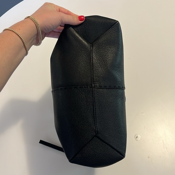 Tory Burch Black Pebbled Leather McGraw Top Zip Satchel Bag - Picture 8 of 8